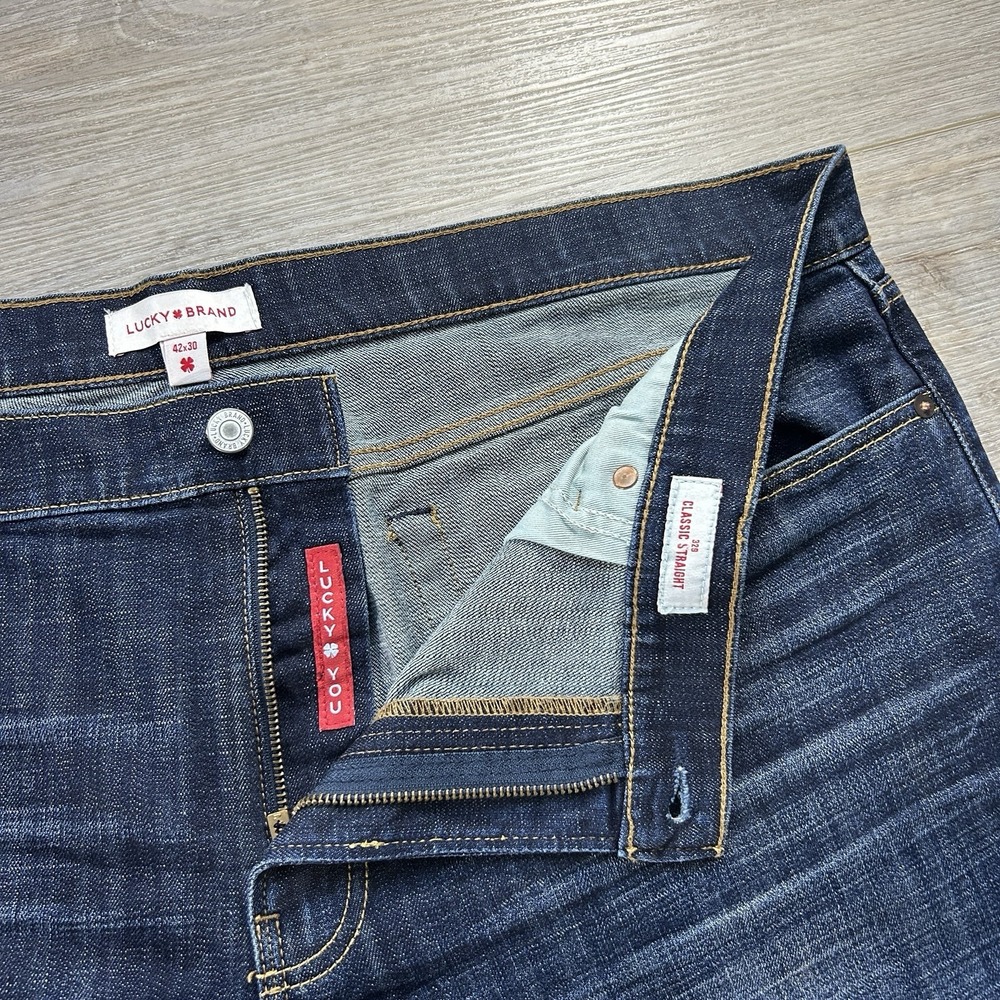 Lucky Brand 329 Classic Straight Leg 42x30(29.5) Dark Wash Denim Jeans Mens - Picture 4 of 14